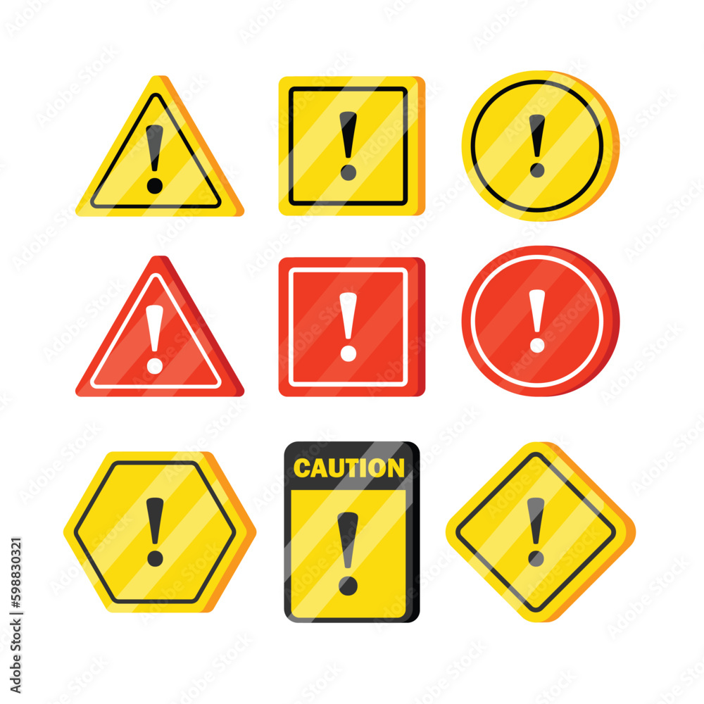 Danger signs safety symbol alert icon vector image Danger signs safety symbol alert icon vector image