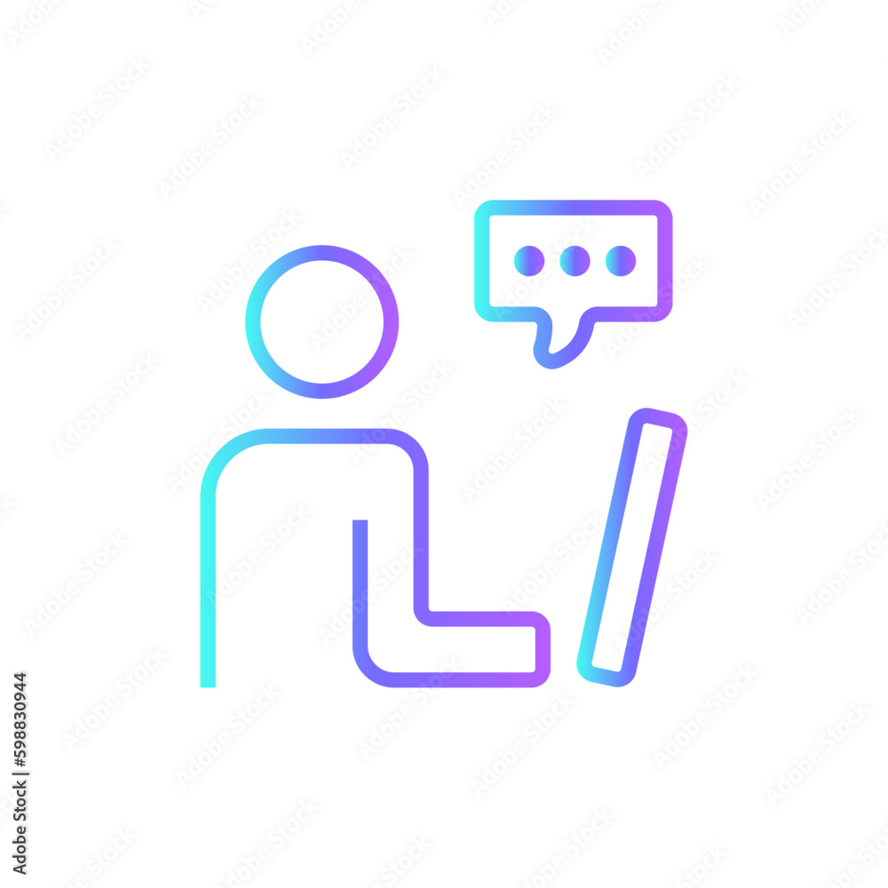 Admin Marketing people icon with blue duotone style. office, internet, computer, man, web, service, information. Vector illustration Admin Marketing people icon with blue duotone style. office, internet, computer, man, web, service, information. Vector illustration