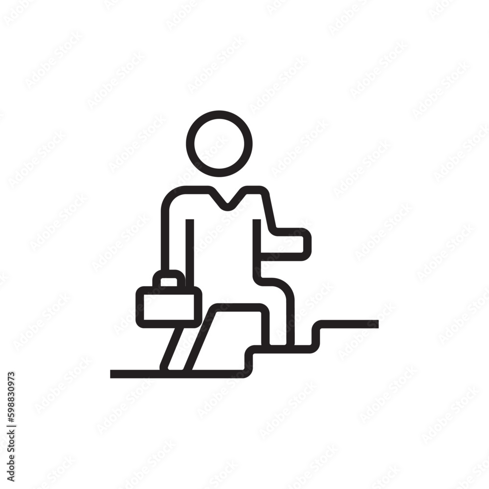 Career Path Marketing people icon with black outline style. concept, achievement, path, team, people, growth, way. Vector illustration Career Path Marketing people icon with black outline style. concept, achievement, path, team, people, growth, way. Vector illustration