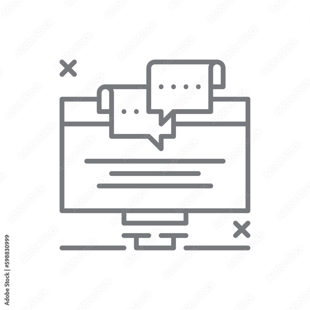 Communication Marketing people icon with black outline style. business, technology, email, computer, message, connection, media. Vector illustration Communication Marketing people icon with black outline style. business, technology, email, computer, message, connection, media. Vector illustration