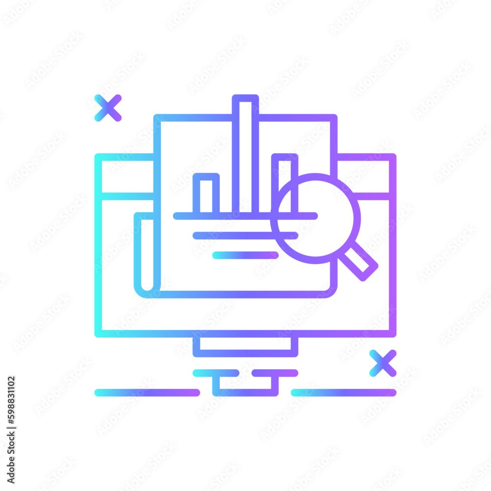 Analystic Marketing people icon with blue duotone style. analyst, finance, chart, data, graph, market, report. Vector illustration Analystic Marketing people icon with blue duotone style. analyst, finance, chart, data, graph, market, report. Vector illustration