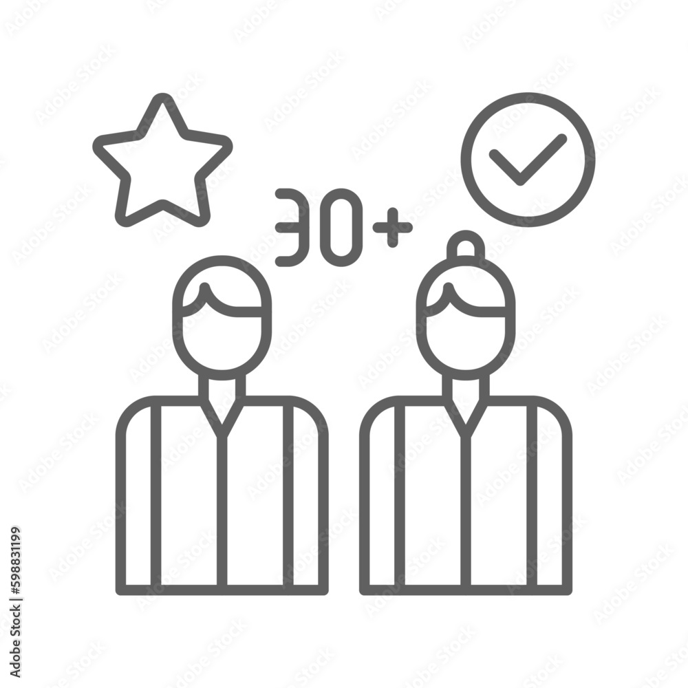 Influencer people Marketing people icon with black outline style. media, communication, strategy, ambassador, idea, brand, concept. Vector illustration Influencer people Marketing people icon with black outline style. media, communication, strategy, ambassador, idea, brand, concept. Vector illustration