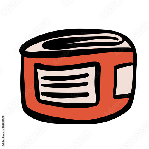 Punching bag for training power punch. Vector illustration. bandages for boxing