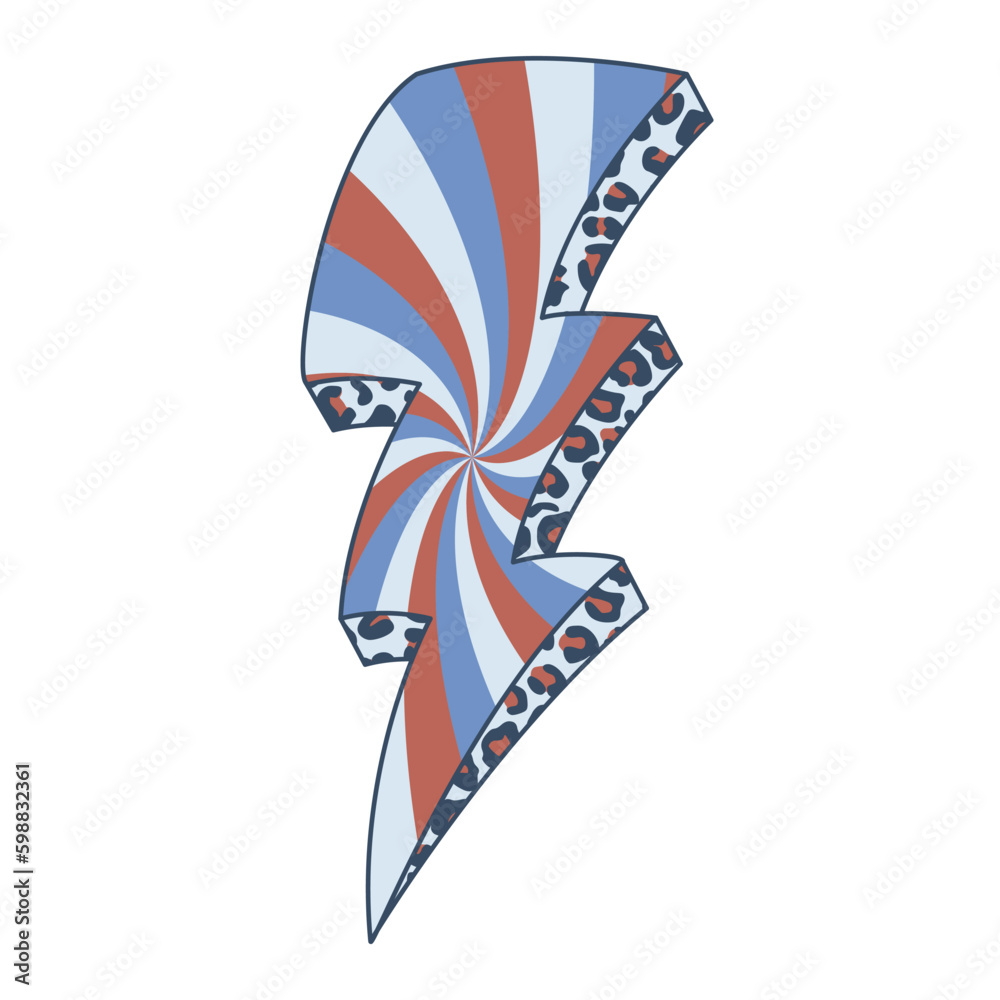 Obraz premium Stars and Stripes lightning bolt design with leopard. Design for celebrating 4th of july Independence Day of USA