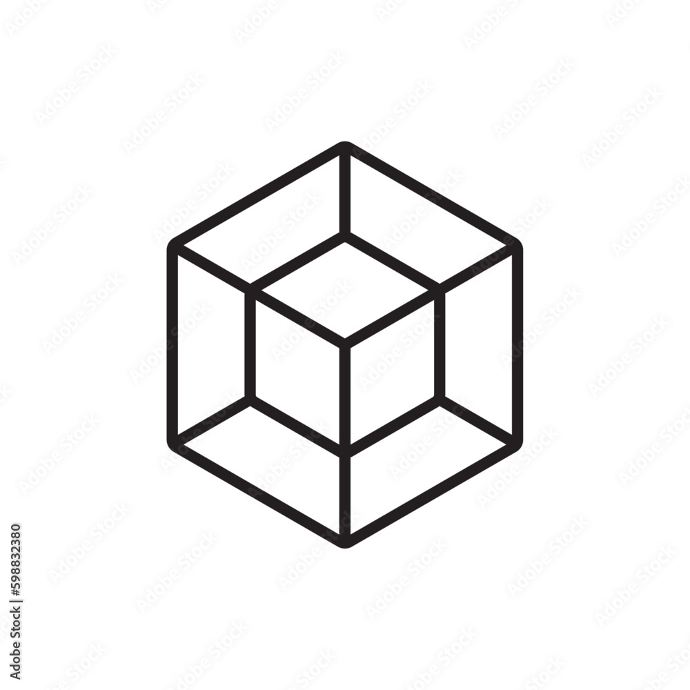 Blockchain Technology icon with black outline style. crypto, currency, transaction, network, bitcoin, cryptocurrency, internet. Vector illustration