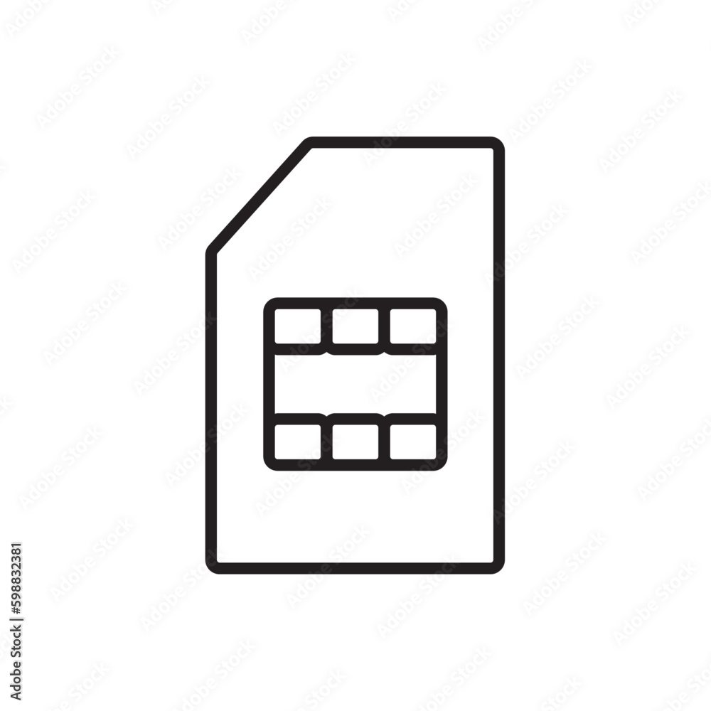 SIM Card Technology icon with black outline style. phone, mobile, technology, internet, smart, connection, electronic. Vector illustration SIM Card Technology icon with black outline style. phone, mobile, technology, internet, smart, connection, electronic. Vector illustration