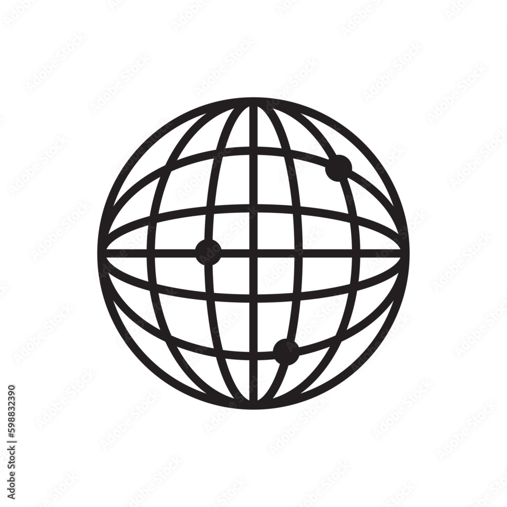 Network Technology icon with black outline style. connection, social, global, technology, information, networking, world. Vector illustration Network Technology icon with black outline style. connection, social, global, technology, information, networking, world. Vector illustration