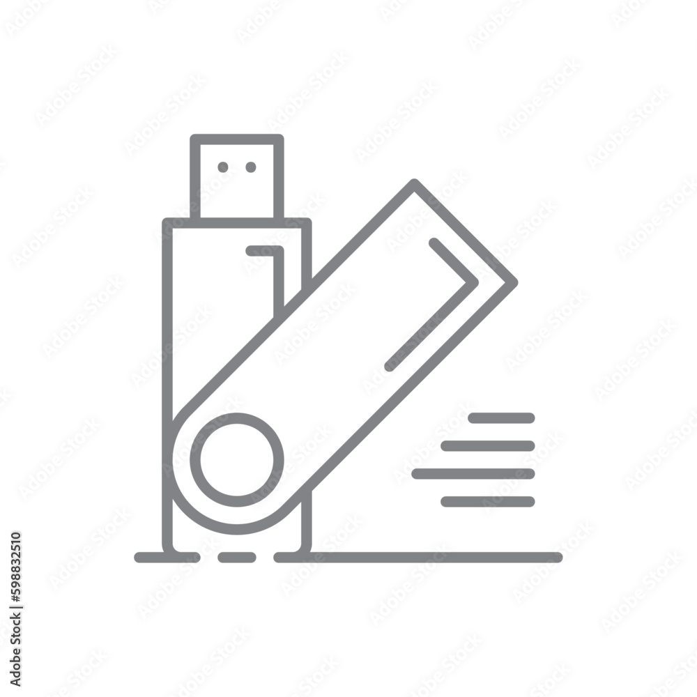 Flashdrive Technology icon with black outline style. device, digital, portable, memory, drive, storage, transfer. Vector illustration Flashdrive Technology icon with black outline style. device, digital, portable, memory, drive, storage, transfer. Vector illustration