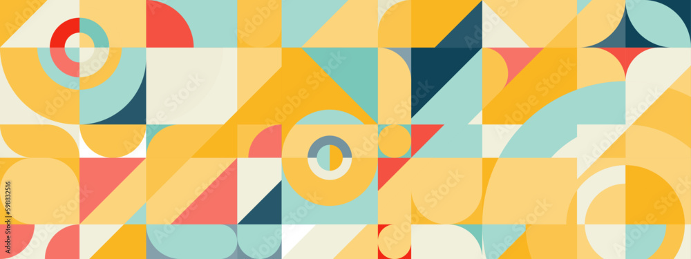 Geometri Retro colorful different shape abstract design banner Geometri Retro colorful different shape abstract design banner