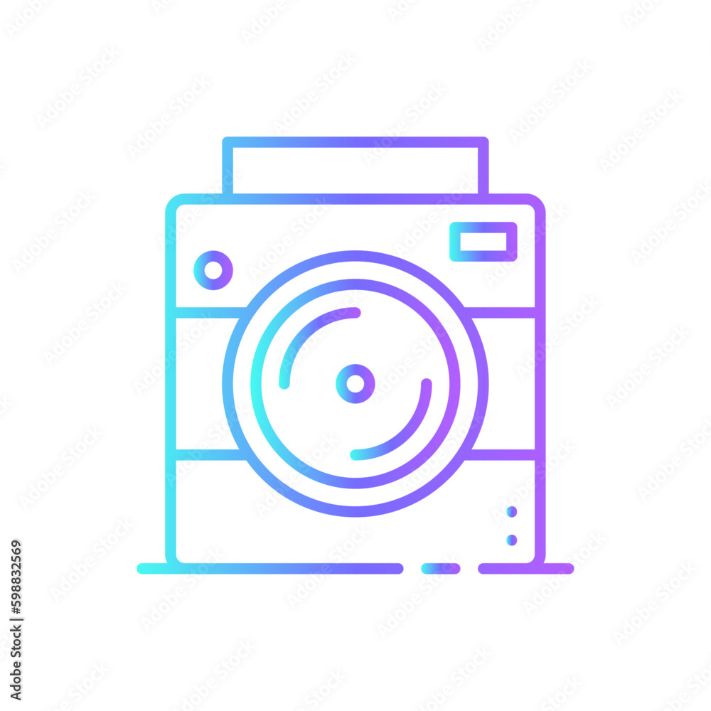 Camera Technology icon with blue duotone style. digital, photography, photo, flash, graphic, film, modern. Vector illustration Camera Technology icon with blue duotone style. digital, photography, photo, flash, graphic, film, modern. Vector illustration