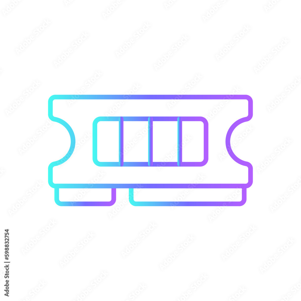 RAM Technology icon with blue duotone style. memory, cpu, processor, hardware, chip, disk, pc. Vector illustration RAM Technology icon with blue duotone style. memory, cpu, processor, hardware, chip, disk, pc. Vector illustration