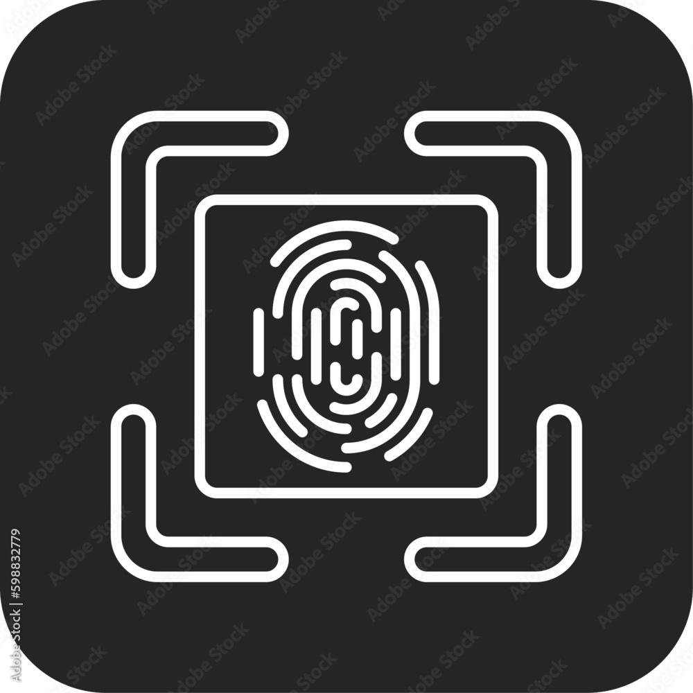 Fingerprint scanner Technology icon with black filled line style. security, identity, technology, id, access, biometric, touch. Vector illustration Fingerprint scanner Technology icon with black filled line style. security, identity, technology, id, access, biometric, touch. Vector illustration