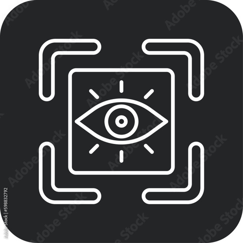 Eye Scanner Technology icon with black filled line style. access, scanning, recognition, identification, electronic, system, secure. Vector illustration