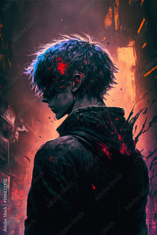 black eyed boy from multiverse, metaverse halloween fantasy, AI generated, beautiful red city black eyed boy from multiverse, metaverse halloween fantasy, AI generated, beautiful red city