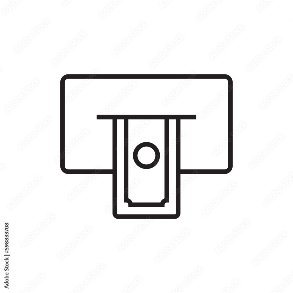 Withdraw Finance and economy icon with black outline style. money, payment, finance, dollar, banking, pay, transfer. Vector illustration Withdraw Finance and economy icon with black outline style. money, payment, finance, dollar, banking, pay, transfer. Vector illustration