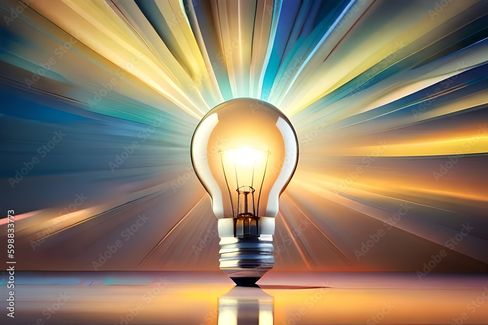 Luminous rays coming out of an electric bulb Luminous rays coming out of an electric bulb