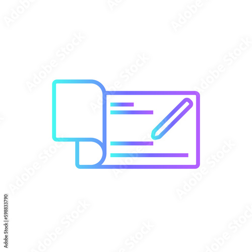 Cheque Finance and economy icon with blue duotone style. finance, payment, money, banking, check, paper, pay. Vector illustration