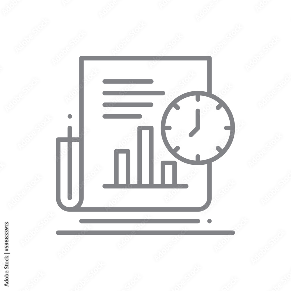 Recession Report Finance and economy icon with black outline style. chart, graph, diagram, financial, statistic, investment, growth. Vector illustration Recession Report Finance and economy icon with black outline style. chart, graph, diagram, financial, statistic, investment, growth. Vector illustration