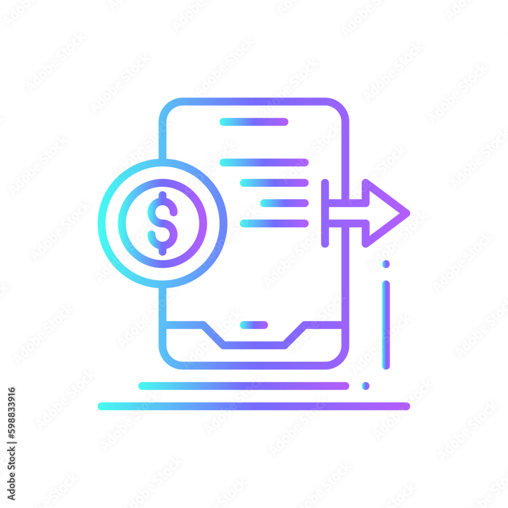 Mobile Banking Finance and economy icon with blue duotone style. finance, payment, mobile, bank, phone, online, pay. Vector illustration