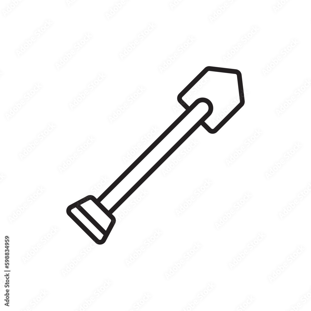 Shovel Construction icon with black outline style. gardening, equipment, tool, construction, handle, dig, scoop. Vector illustration Shovel Construction icon with black outline style. gardening, equipment, tool, construction, handle, dig, scoop. Vector illustration
