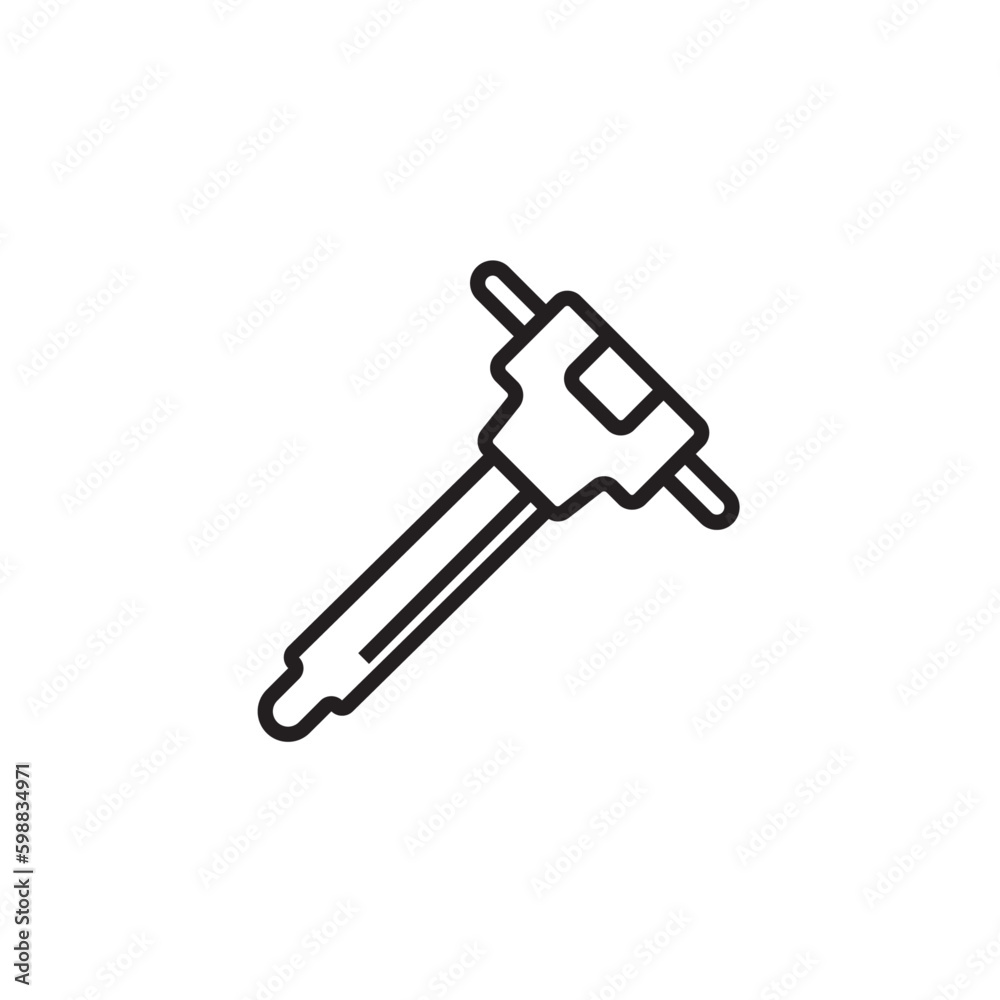 Auger Construction icon with black outline style. construction, drill, equipment, machine, tool, boring, borehole. Vector illustration