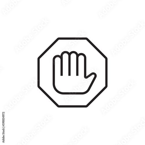 Keep Away Construction icon with black outline style. warning, danger, away, keep, caution, keep away, attention. Vector illustration