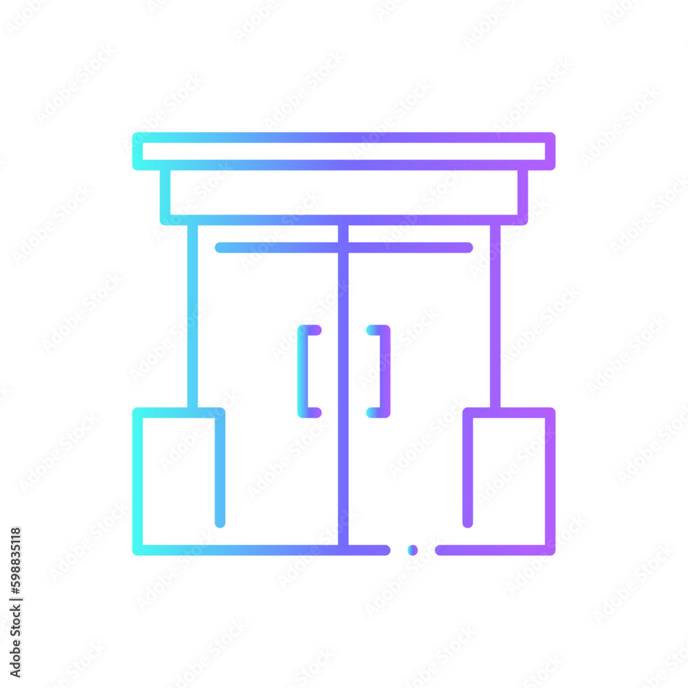 Entrance Construction icon with blue duotone style. design, door, entry, house, home, architecture, doorway. Vector illustration Entrance Construction icon with blue duotone style. design, door, entry, house, home, architecture, doorway. Vector illustration