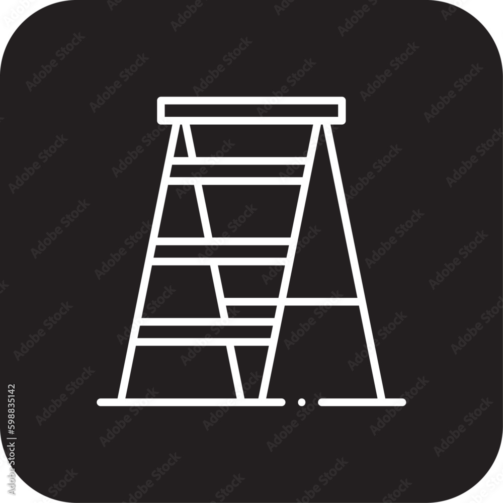 Ladder Construction icon with black filled line style. climb, up, stair