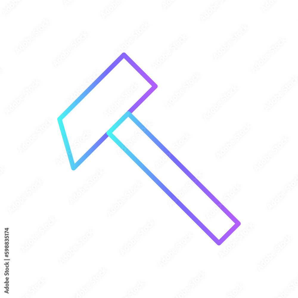 Hammer Construction icon with blue duotone style. tool, equipment, repair, work, industry, build, metal. Vector illustration
