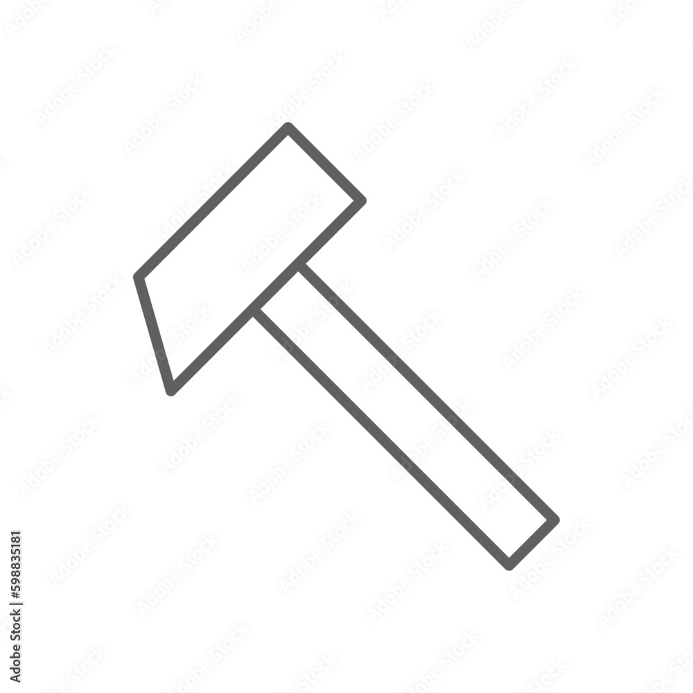 Hammer Construction icon with black outline style. tool, equipment, repair, work, industry, build, metal. Vector illustration Hammer Construction icon with black outline style. tool, equipment, repair, work, industry, build, metal. Vector illustration