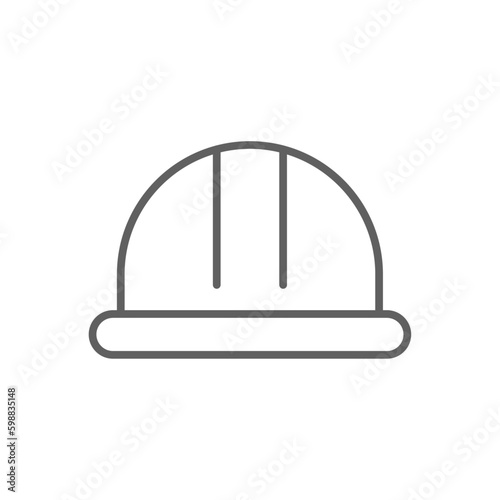 Contraction Helmet Construction icon with black outline style. safety, equipment, worker, construction, industry, engineer, protection. Vector illustration