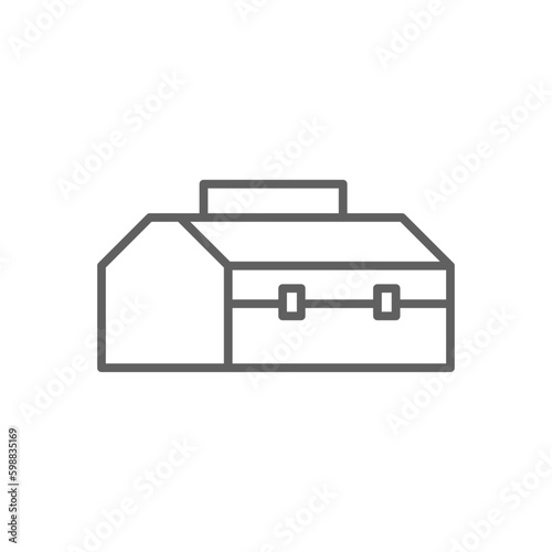 Tool box Construction icon with black outline style. tool, equipment, repair, service, maintenance, kit, mechanic. Vector illustration