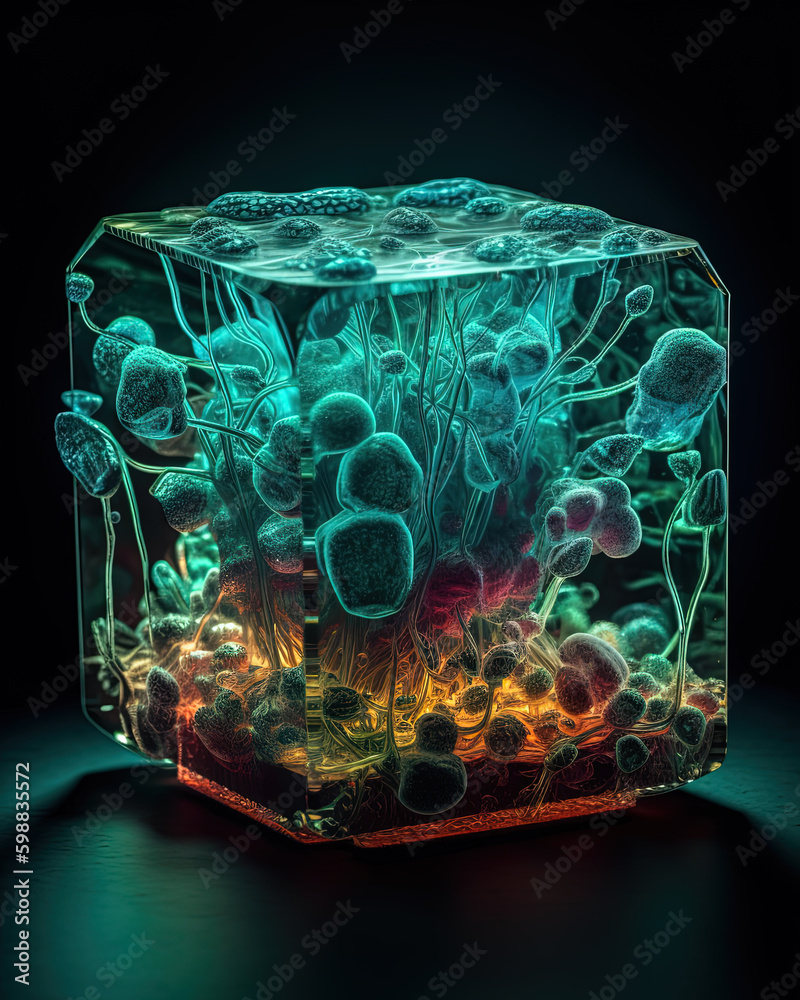 3D Cellular Structure, Bio Culture, Bacteria, Microbiology, Microscopic ...