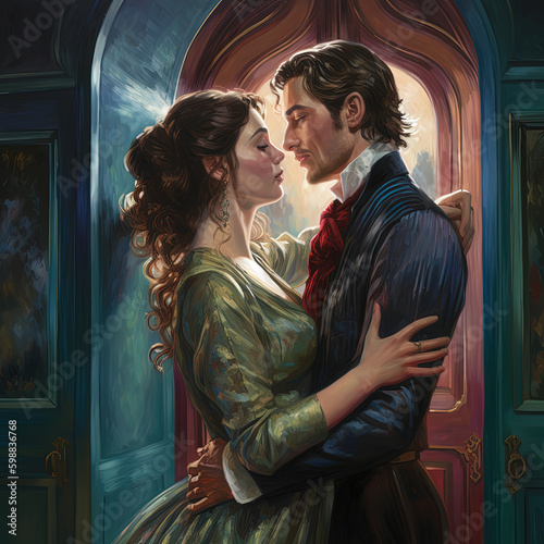 Illustrated cover for a romance novel