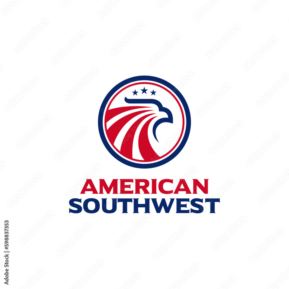 Abstract American eagle in circle logo inspiration