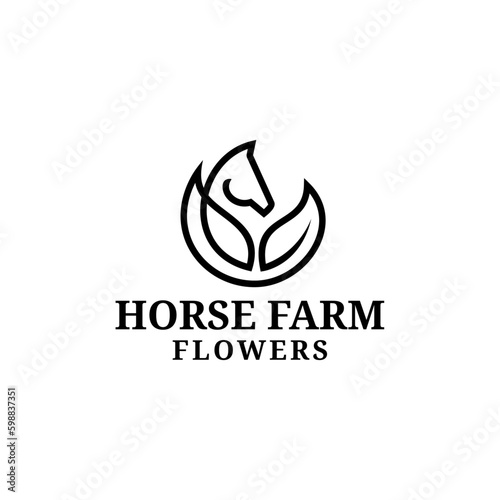 Horse Farm logo inspiration  leaf  abstract