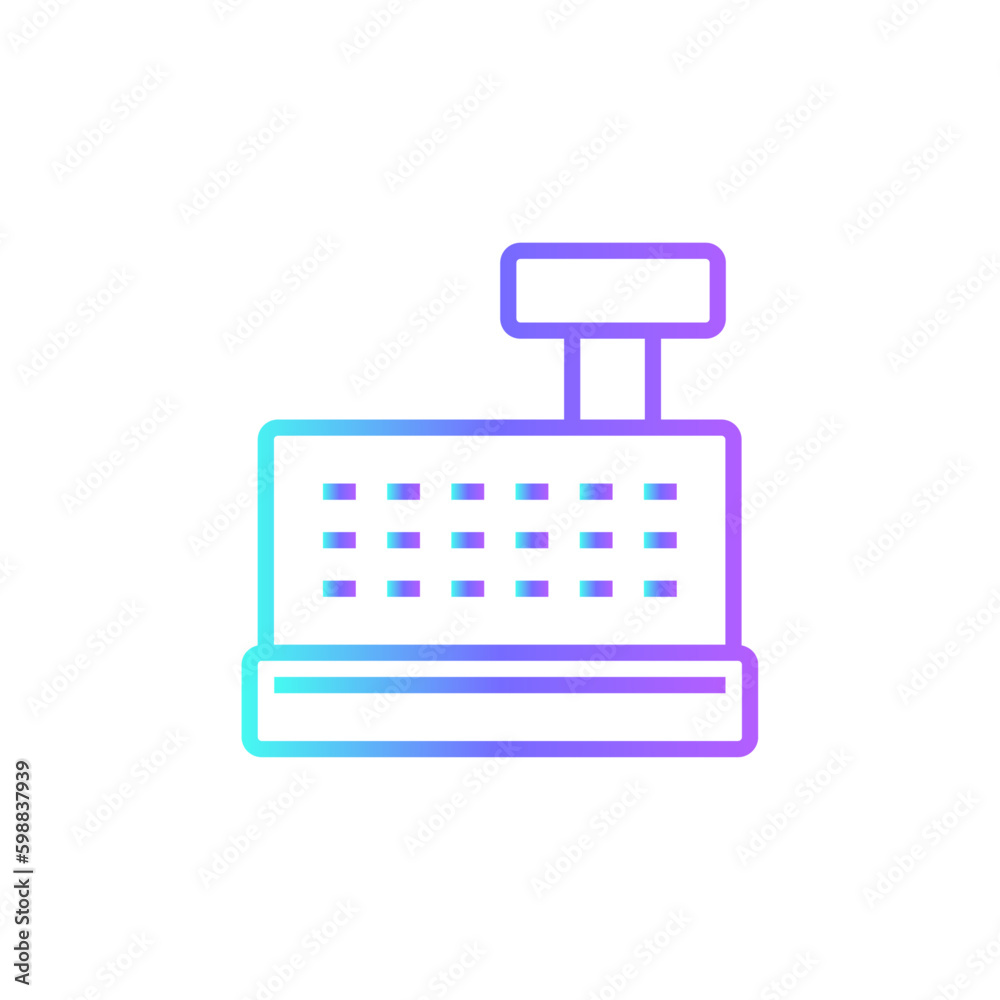 Cashier Shopping icon with blue duotone style. counter, store, supermarket, payment, cash, service, purchase. Vector illustration Cashier Shopping icon with blue duotone style. counter, store, supermarket, payment, cash, service, purchase. Vector illustration