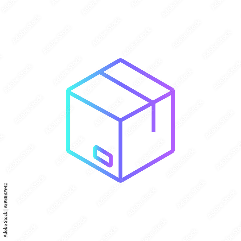 Packing Shopping icon with blue duotone style. box, cardboard, carton, shipping, transportation, product, delivery. Vector illustration Packing Shopping icon with blue duotone style. box, cardboard, carton, shipping, transportation, product, delivery. Vector illustration