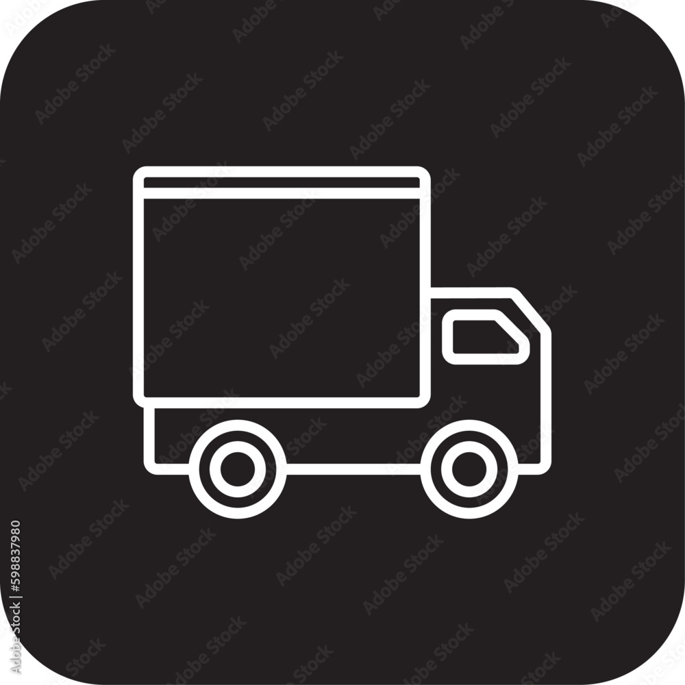 Shipping Truck Shopping icon with black filled line style. delivery, transportation, transport, truck, fast, cargo, deliver. Vector illustration