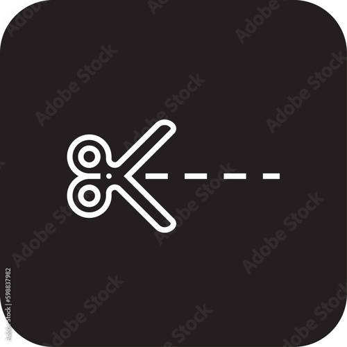 Fototapeta Naklejka Na Ścianę i Meble -  Open Here Shopping icon with black filled line style. package, arrow, tear, scissors, corner, packet, across. Vector illustration