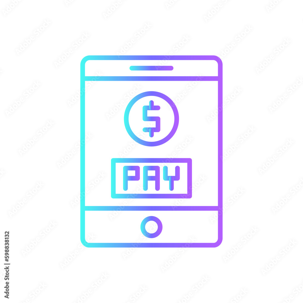 Mobile Pay Shopping icon with blue duotone style. money, payment, credit, banking, finance, online, pay. Vector illustration Mobile Pay Shopping icon with blue duotone style. money, payment, credit, banking, finance, online, pay. Vector illustration