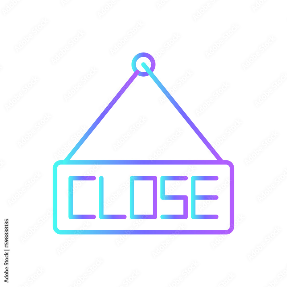 Close Shopping icon with blue duotone style. symbol, sign, isolated, cross, mark, element. Vector illustration Close Shopping icon with blue duotone style. symbol, sign, isolated, cross, mark, element. Vector illustration
