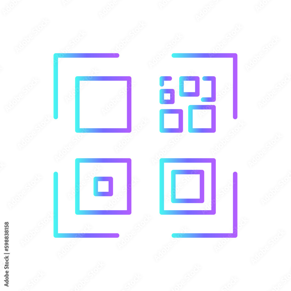 Qr code Shopping icon with blue duotone style. phone, scan, mobile, smartphone, information, id, data. Vector illustration Qr code Shopping icon with blue duotone style. phone, scan, mobile, smartphone, information, id, data. Vector illustration