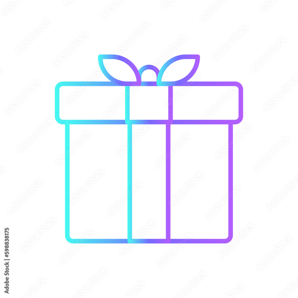Gift Shopping icon with blue duotone style. present, package, ribbon, surprise, celebration, decoration, give. Vector illustration Gift Shopping icon with blue duotone style. present, package, ribbon, surprise, celebration, decoration, give. Vector illustration