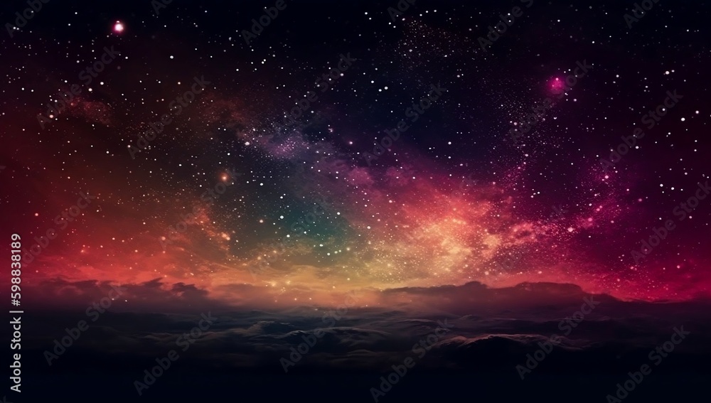 Vibrant illustration of a galaxy teeming with stars and space dust Vibrant illustration of a galaxy teeming with stars and space dust