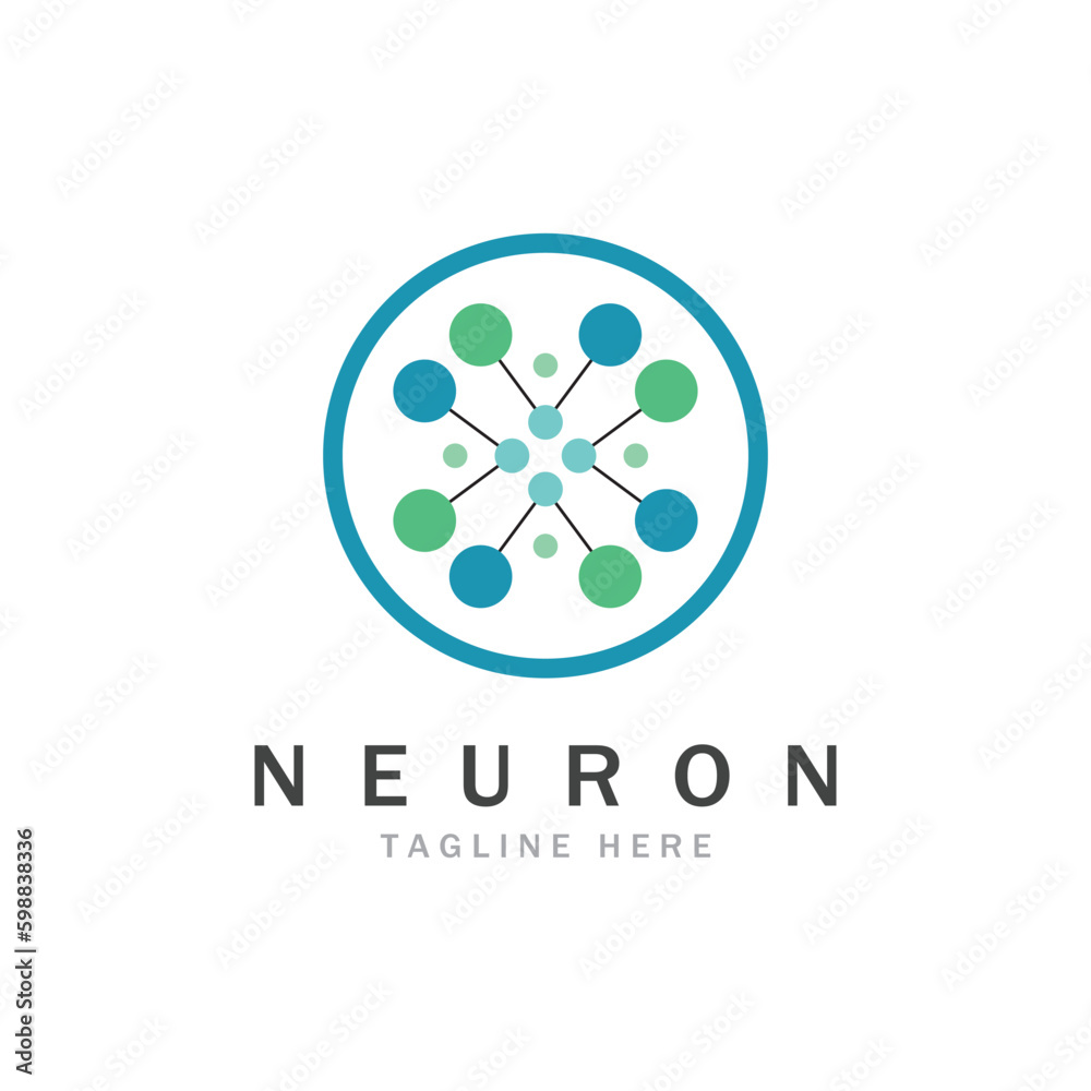 Neuron logo or nerve cell logo design,molecule logo illustration template icon with vector concept Neuron logo or nerve cell logo design,molecule logo illustration template icon with vector concept