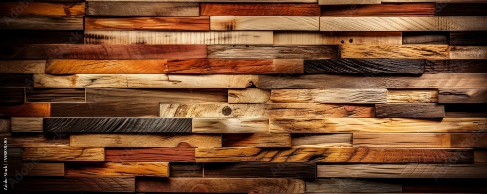 Wooden texture background, Abstract brown wood pattern. Generative AI
