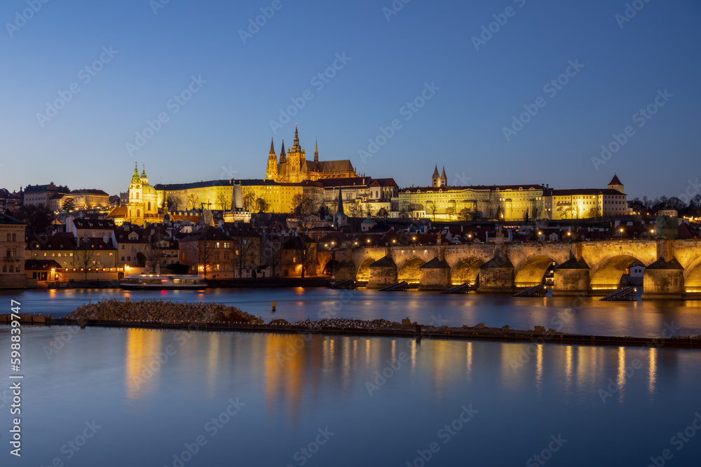 Prague Castle, the largest castle complex in the world and Charles Bridge, Prague, the capital of the Czech Republic