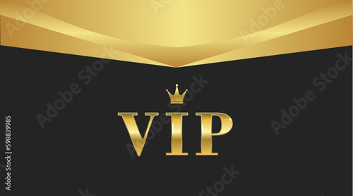 black and gold label with ribbon, luxury gold and black exclusive premium vip card for club members only, vip pass casino cadr, vip invitation