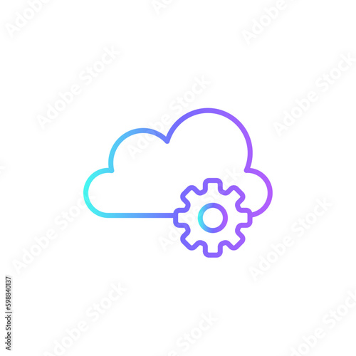 Cloud Configuration Information technology icon with blue duotone style. internet, service, network, data, connection, gear, server. Vector illustration
